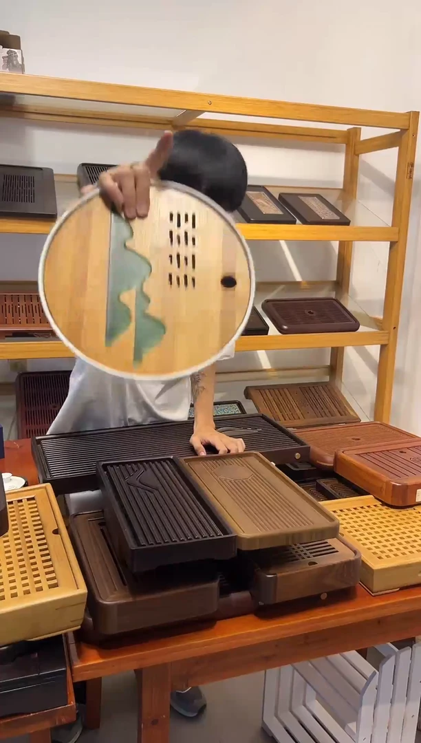 圆形储水树脂家用茶盘