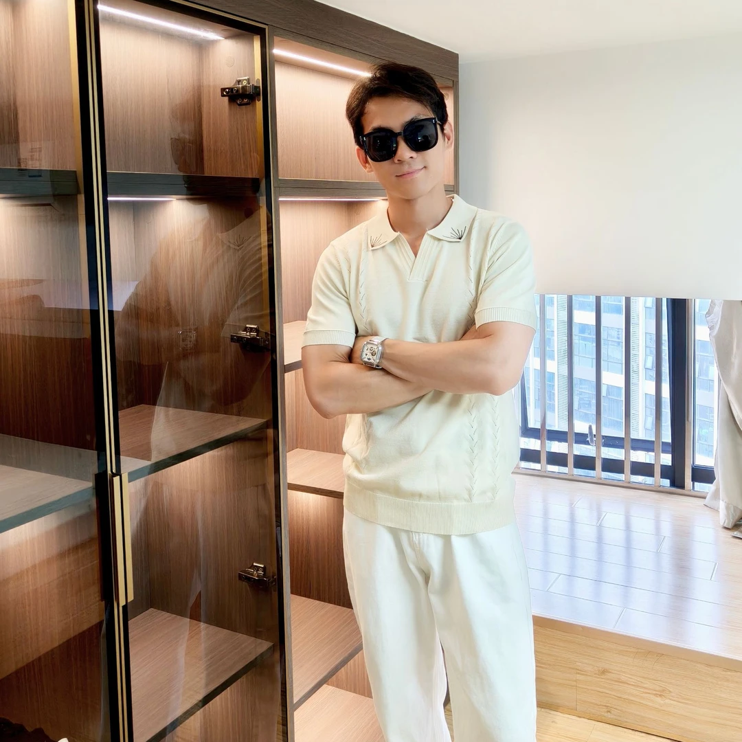 复古轻熟镂空箭头提花刺绣海鸥领POLO衫老钱风冰爽丝针织短袖男士