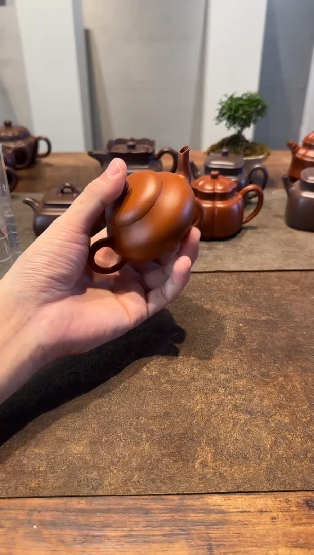 茶壶紫砂仪*朱泥矮梨