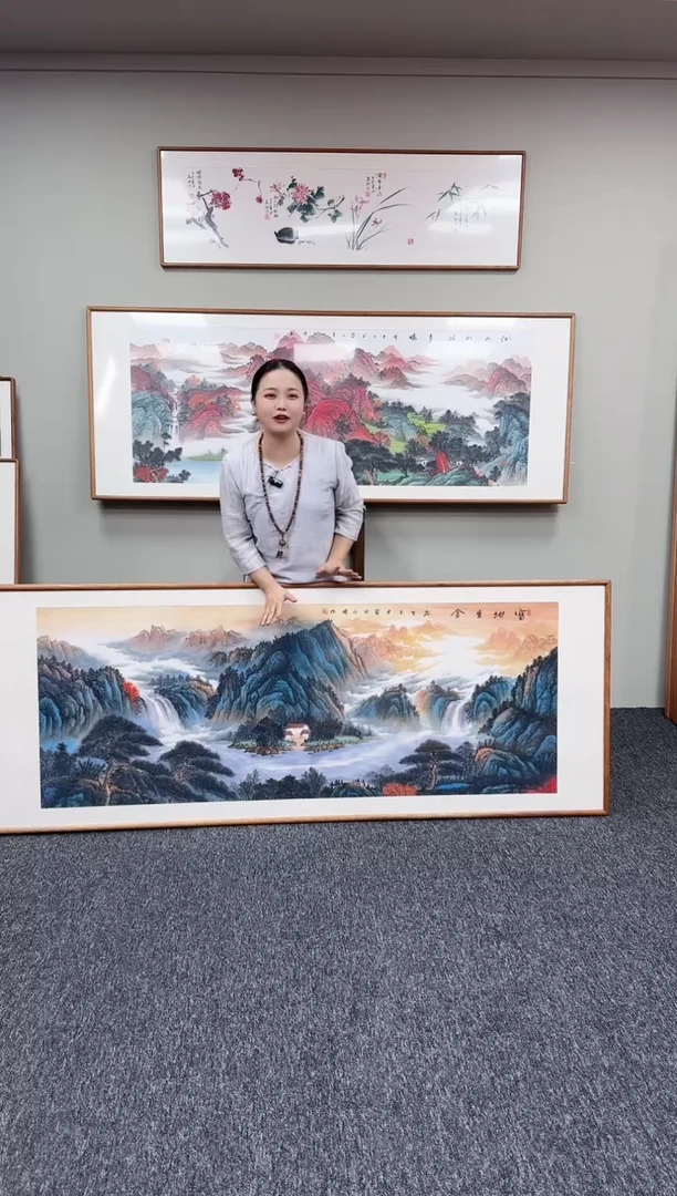 国画宝地生金210*80手绘作品