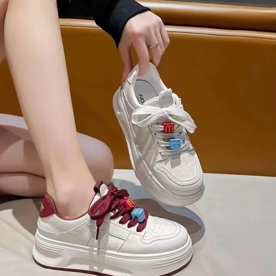 835 【小白鞋-单鞋】春季新款时尚百搭系带休闲运动小白鞋