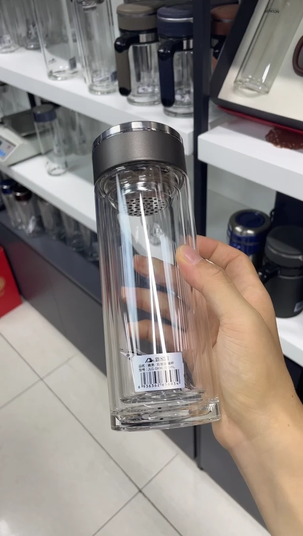 高硼硅玻璃无手柄款新家园双层0896-350ml褐