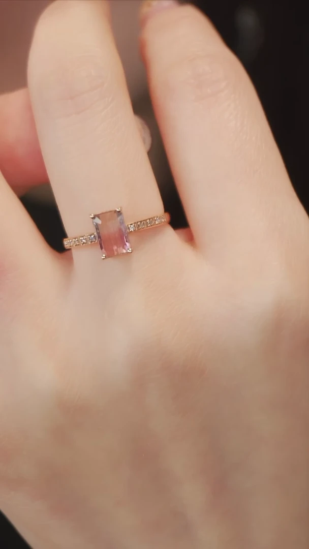 18K金镶嵌戒指碧玺3【主石1.25ct】