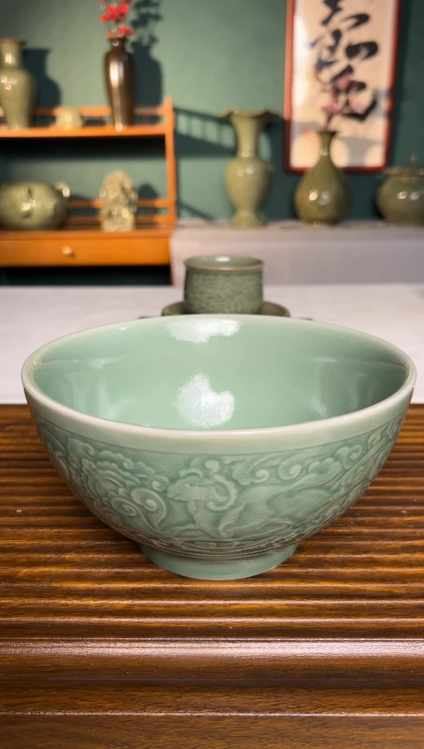 其他耀州窑羊纹大碗二级特价微瑕福利一只