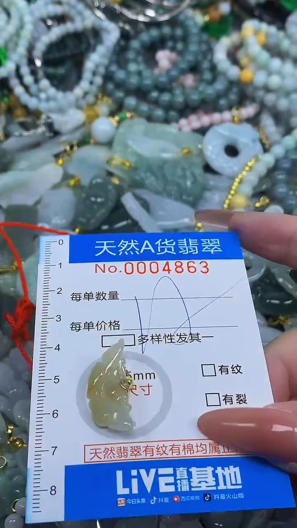 颈饰未镶嵌翡翠净货挂件-4863