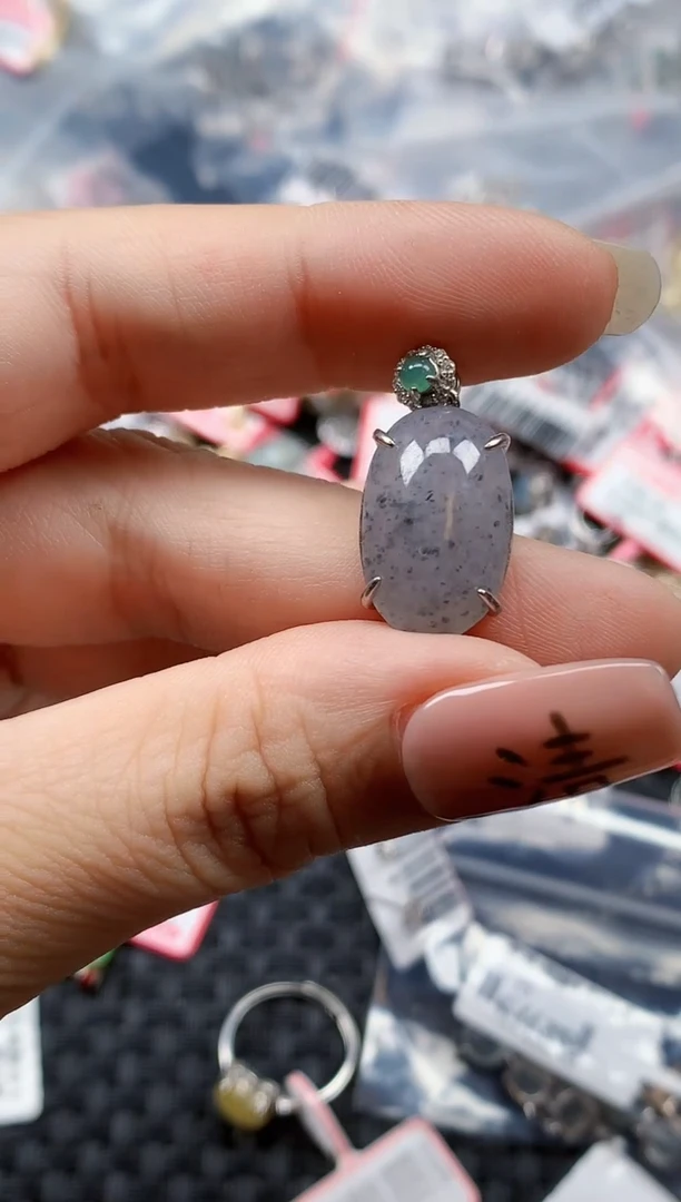 银S925镶嵌戒指翡翠天然A货缅甸翡翠