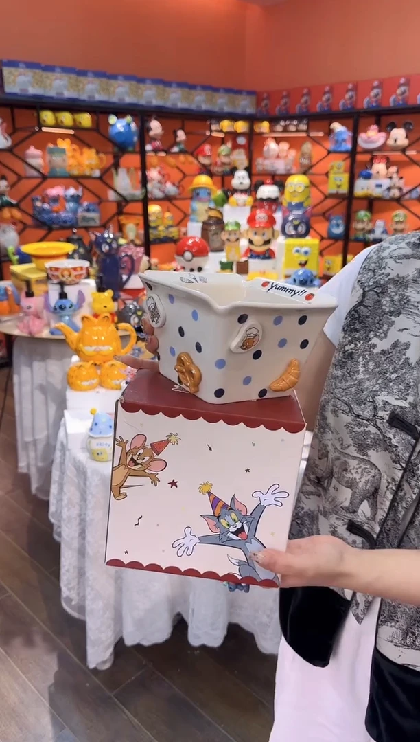 瓷片@@猫和老鼠陶瓷水果四方盘