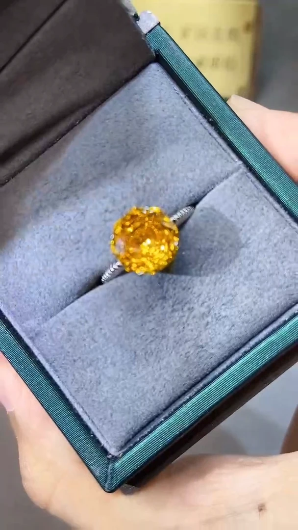 【闪购商品】黄晶戒指银S925镶嵌3544