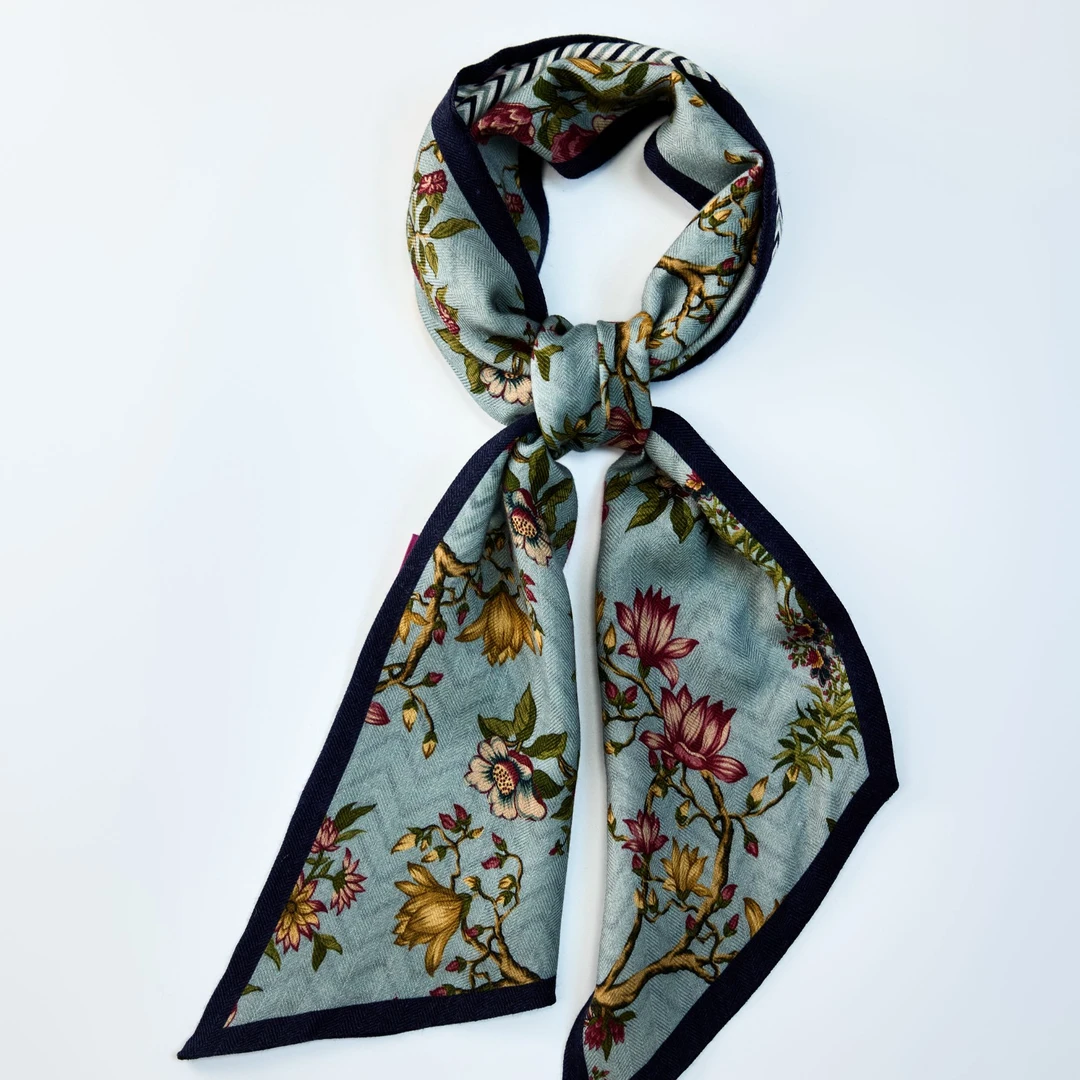 南京云锦博物馆【玉殿春丝毛窄长巾】女士柔软桑蚕丝丝巾商务礼赠