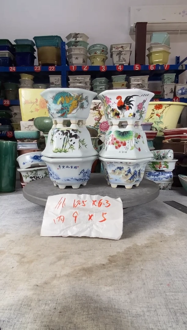 251713六只六方花盆
