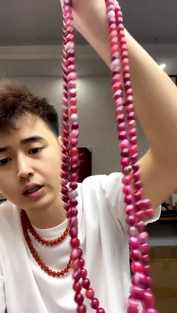 玛瑙/玉髓颈饰未镶嵌龙眼南红玛瑙妈妈链108颗卡10