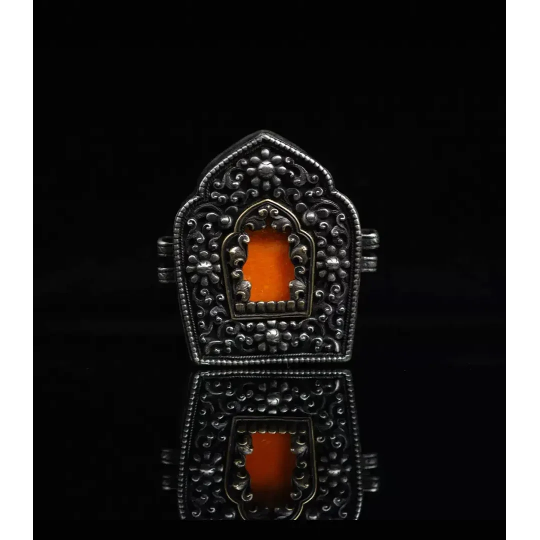 【新疆西藏包邮】新款藏式挂饰藏族合金嘎乌盒藏袍方方形挂饰