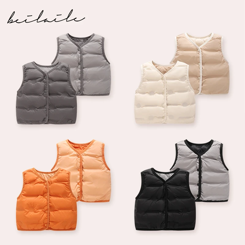 【三防双面穿羽绒马甲 小乐妈】婴儿连体衣服羽绒秋冬马甲 AM 汉服