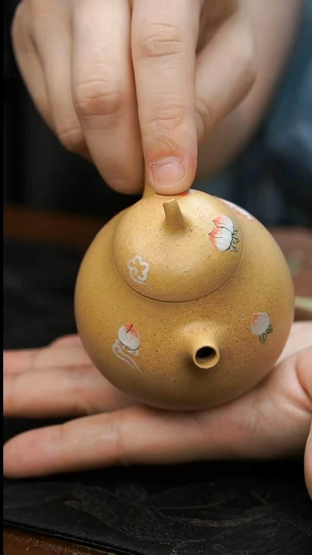 茶壶紫砂茄瓜小桃子壶