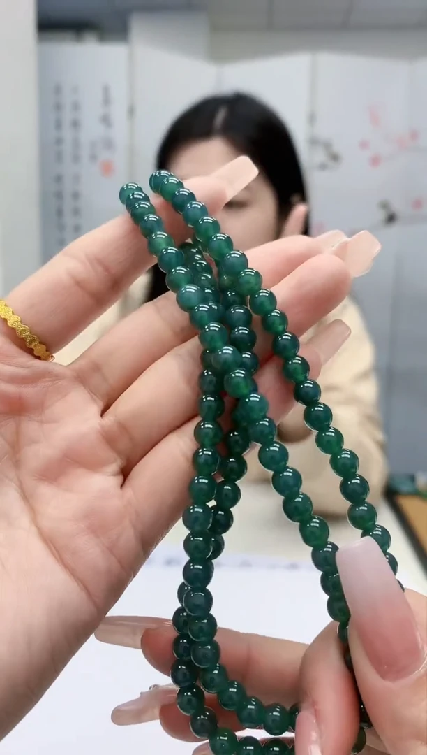 【闪购商品】定制翡翠未镶嵌0405lr-毛货珠链56