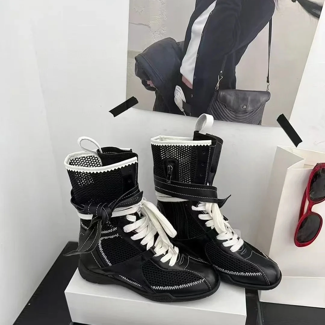 《嘉怡推荐》2025气质百搭内增高网面凉靴