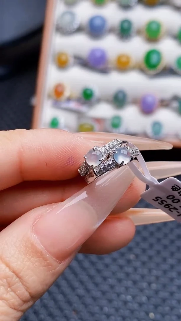 银S925镶嵌戒指翡翠2693