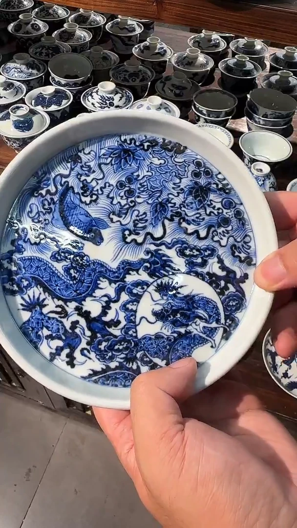 【初谨】青花鱼化龙壶承