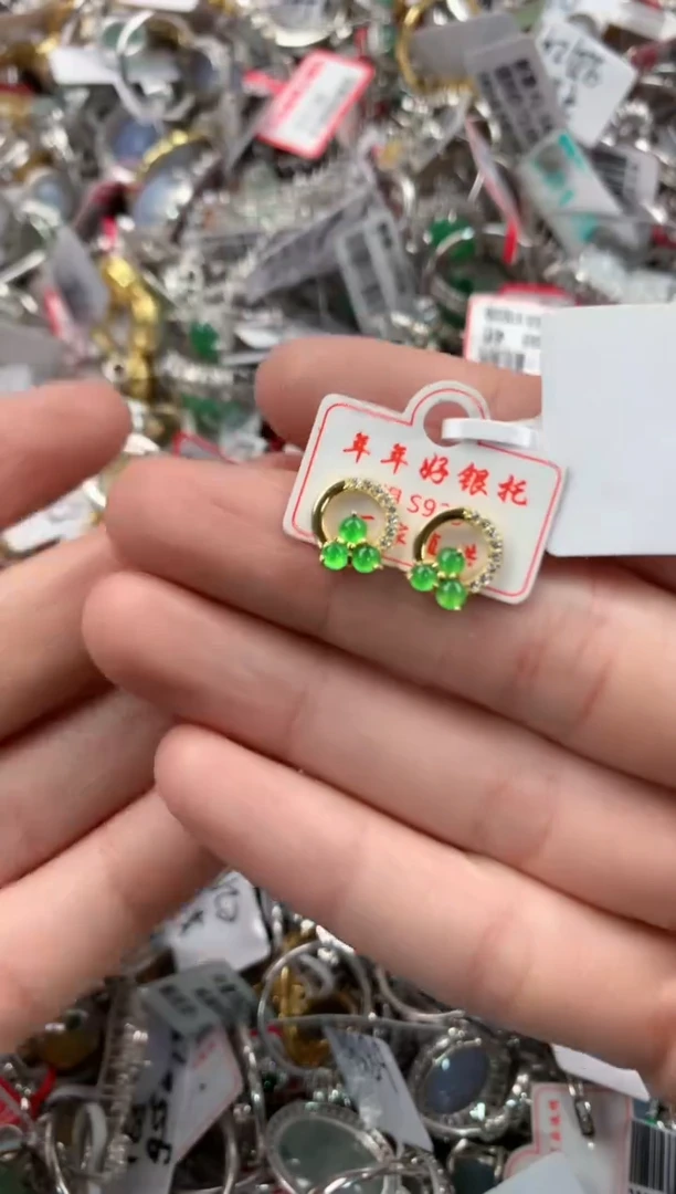 银S925镶嵌戒指翡翠999   5