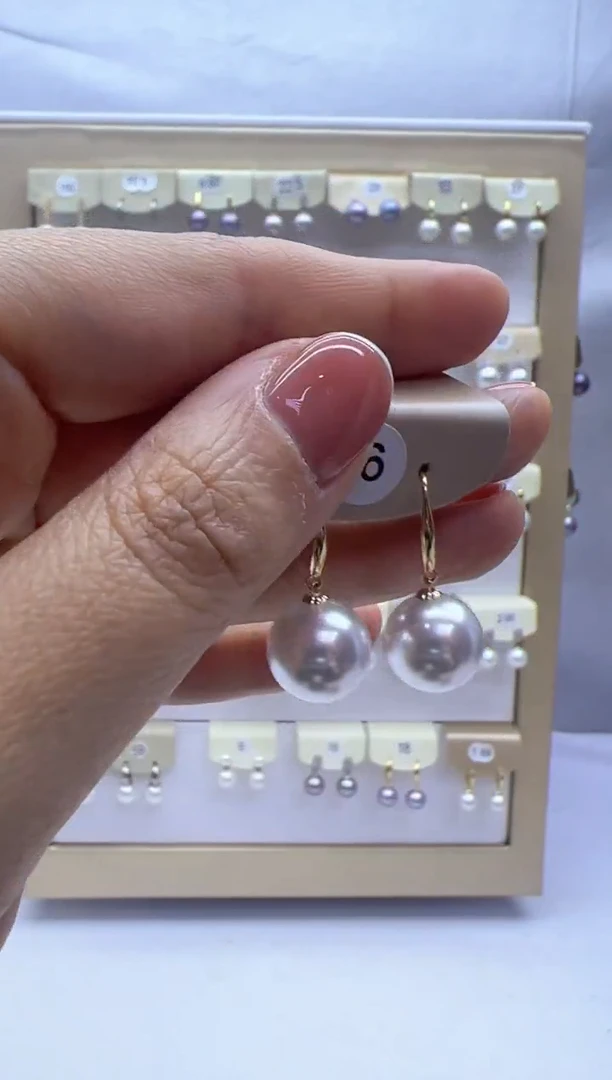 【闪购商品】淡水珍珠耳饰18K金镶嵌6