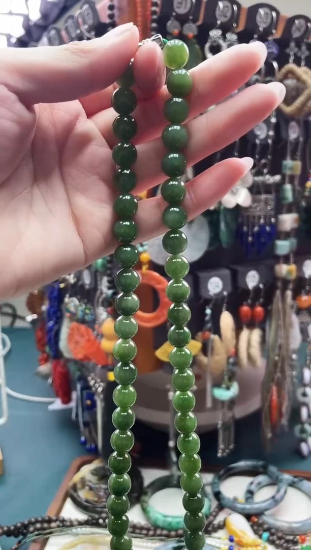 颈饰银S925镶嵌和田玉幸*草饰品