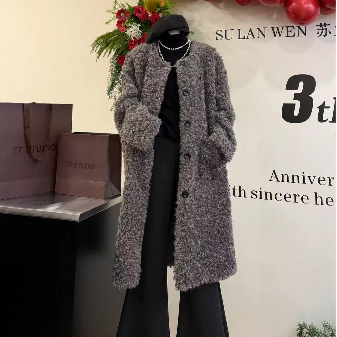 【苏兰文】甜系氛围感高定轻奢气质毛毛外套-0885