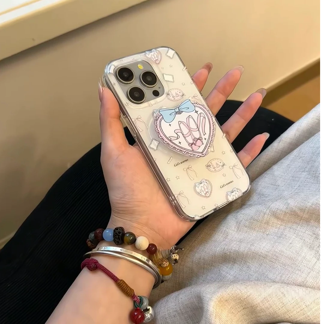 爱心舞鞋适用苹果华为vivo小米oppo女款iphone15/16/14荣耀壳