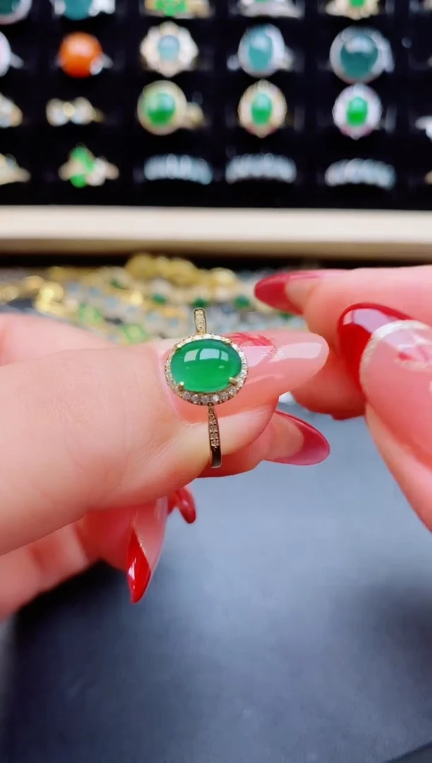 【闪购商品】翡翠戒指银S925镶嵌5088500