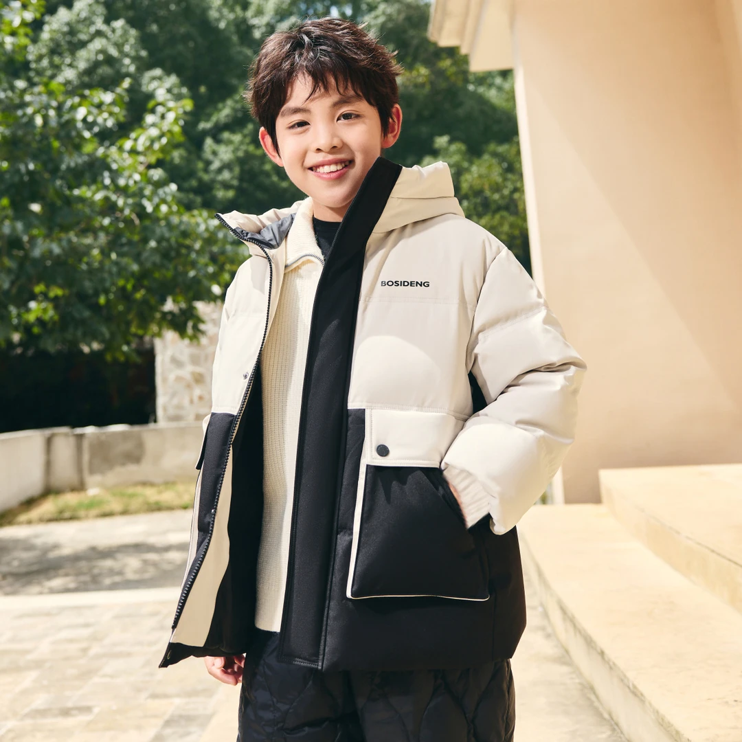 【反季】冬季新款童装时尚经典休闲保暖连帽羽绒服T40143860DY