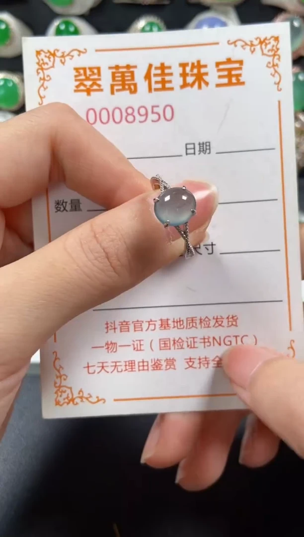 银S925镶嵌戒指翡翠8950
