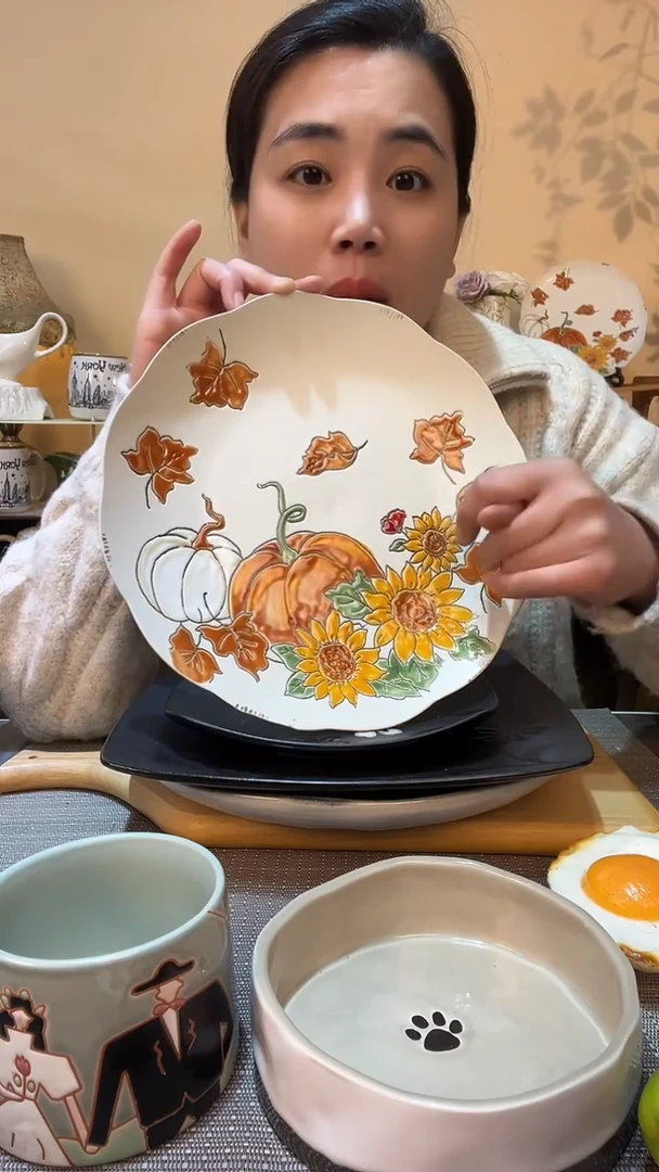 【闪购商品】瓷片微瑕款 南瓜10.5英寸盘 介意勿拍