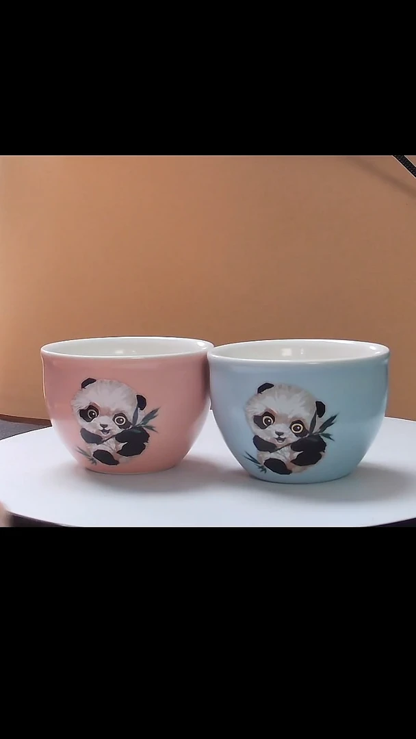 对杯彩绘熊猫主人对杯