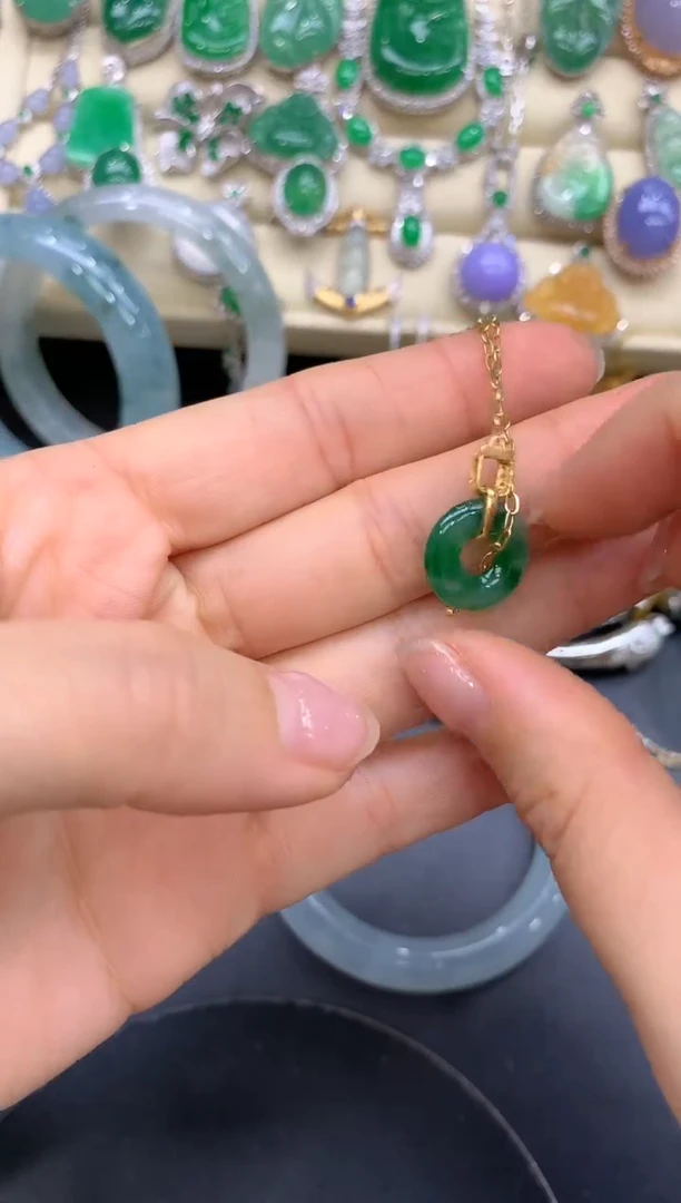 【闪购商品】翡翠手链18K金镶嵌304-中国好珍宝