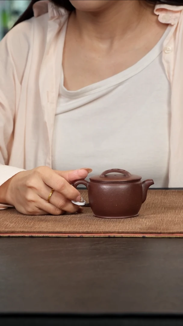 茶壶紫砂面缸汉瓦老紫泥120cc