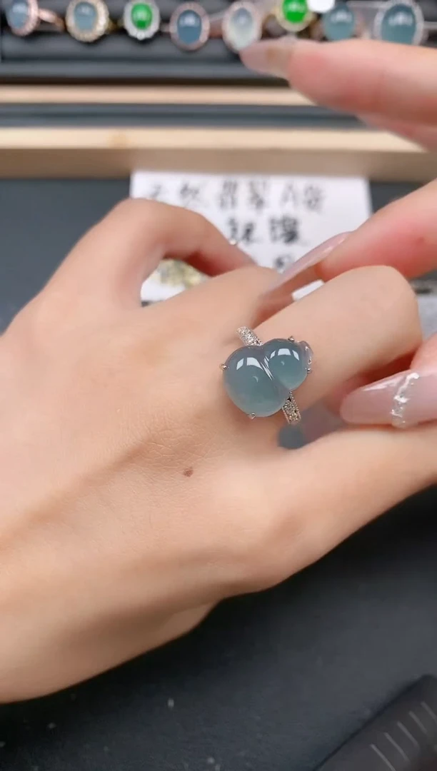 银S925镶嵌戒指翡翠11
