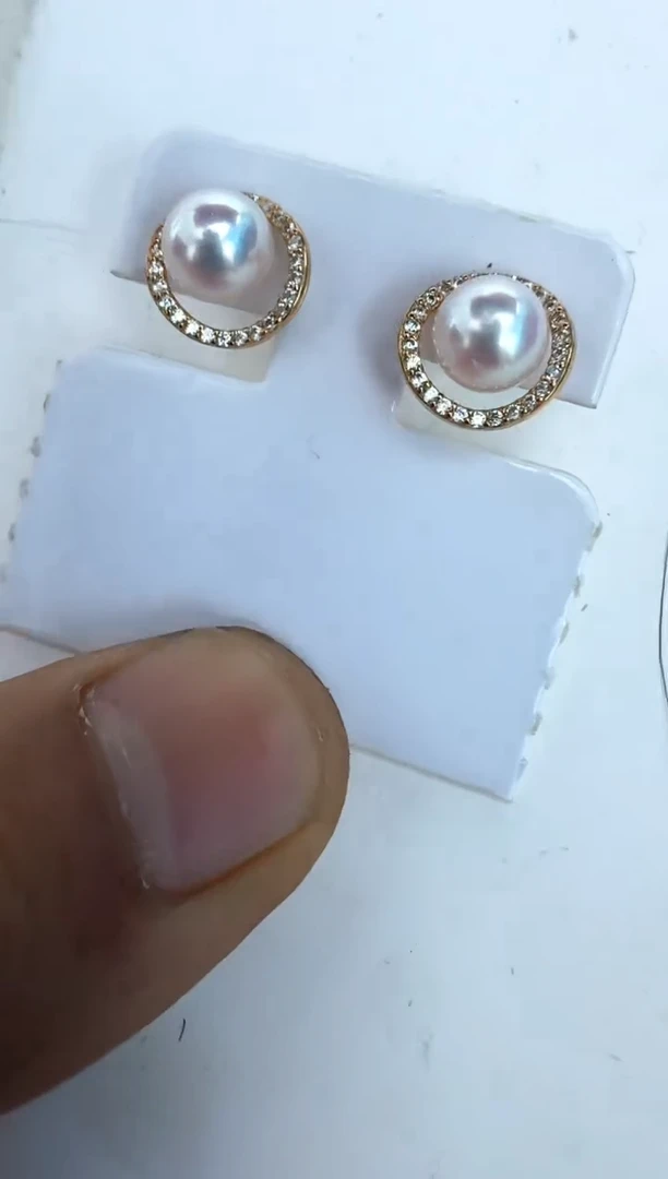 【闪购商品】海水珍珠耳饰银S925镶嵌耳钉