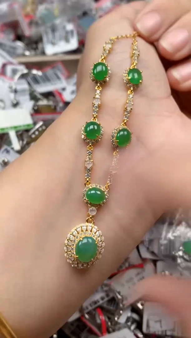 银S925镶嵌戒指翡翠天然A货缅甸翡翠