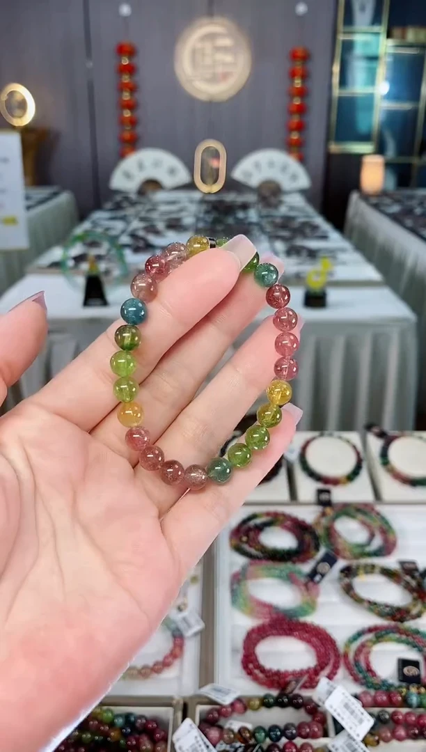 未镶嵌老矿碧玺单圈手串7mm+碧玺hon多样性发货一条