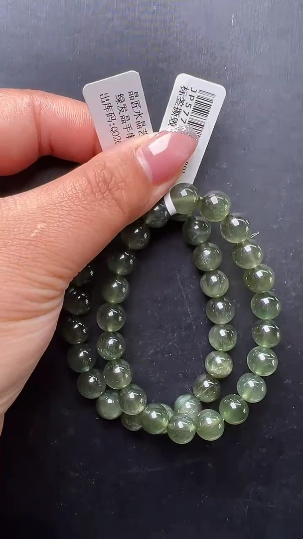 未镶嵌手串水晶多样性发一 绿发晶手串9mm+ JP57781