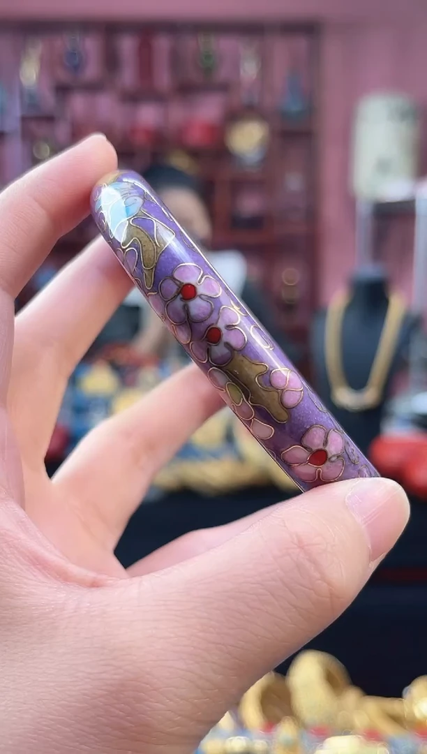 非遗 景泰蓝手镯 紫色60 1.2