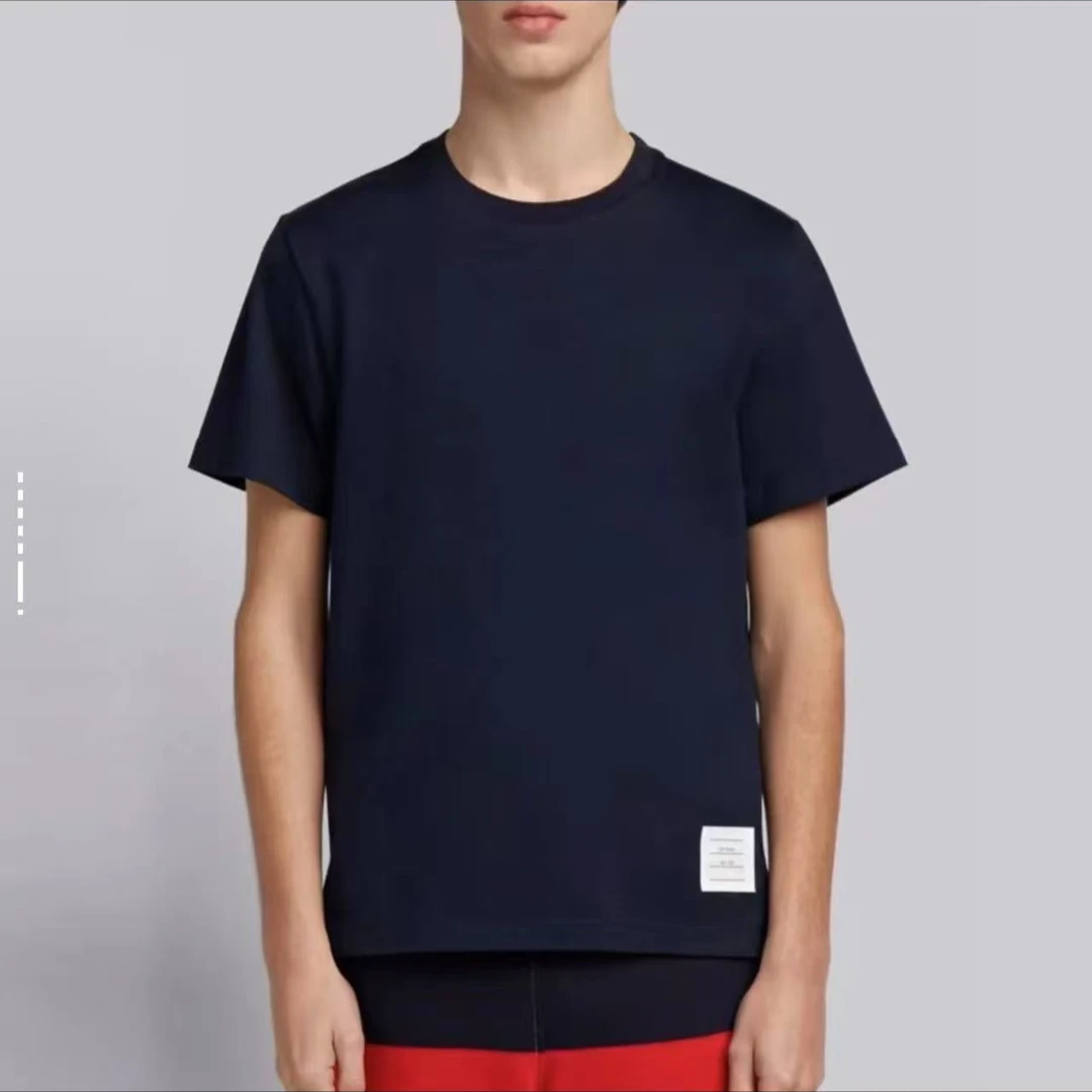未使用 THOMBROWNE  7M10011 腰际条纹短袖T恤 海军蓝 J07