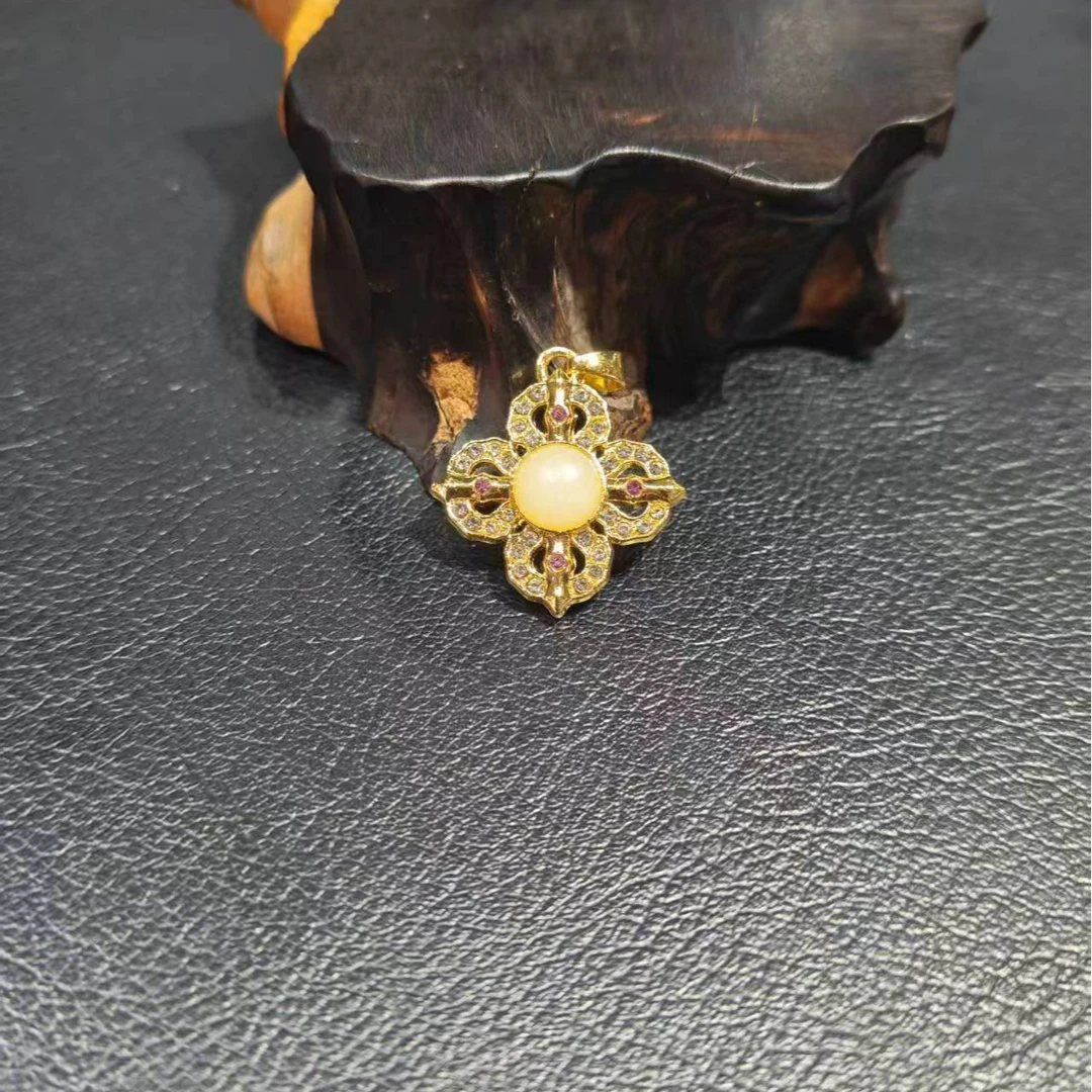 和田玉精美白玉四叶草吊坠挂件多样性发一