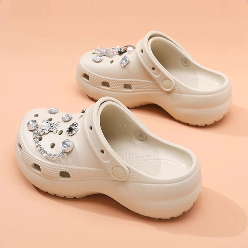 云朵洞洞鞋女2025新款夏季外穿防滑厚底包头拖网红爆款沙滩凉拖鞋