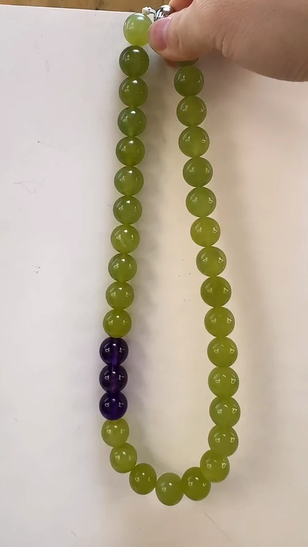 未镶嵌岫玉颈饰项链约13MM