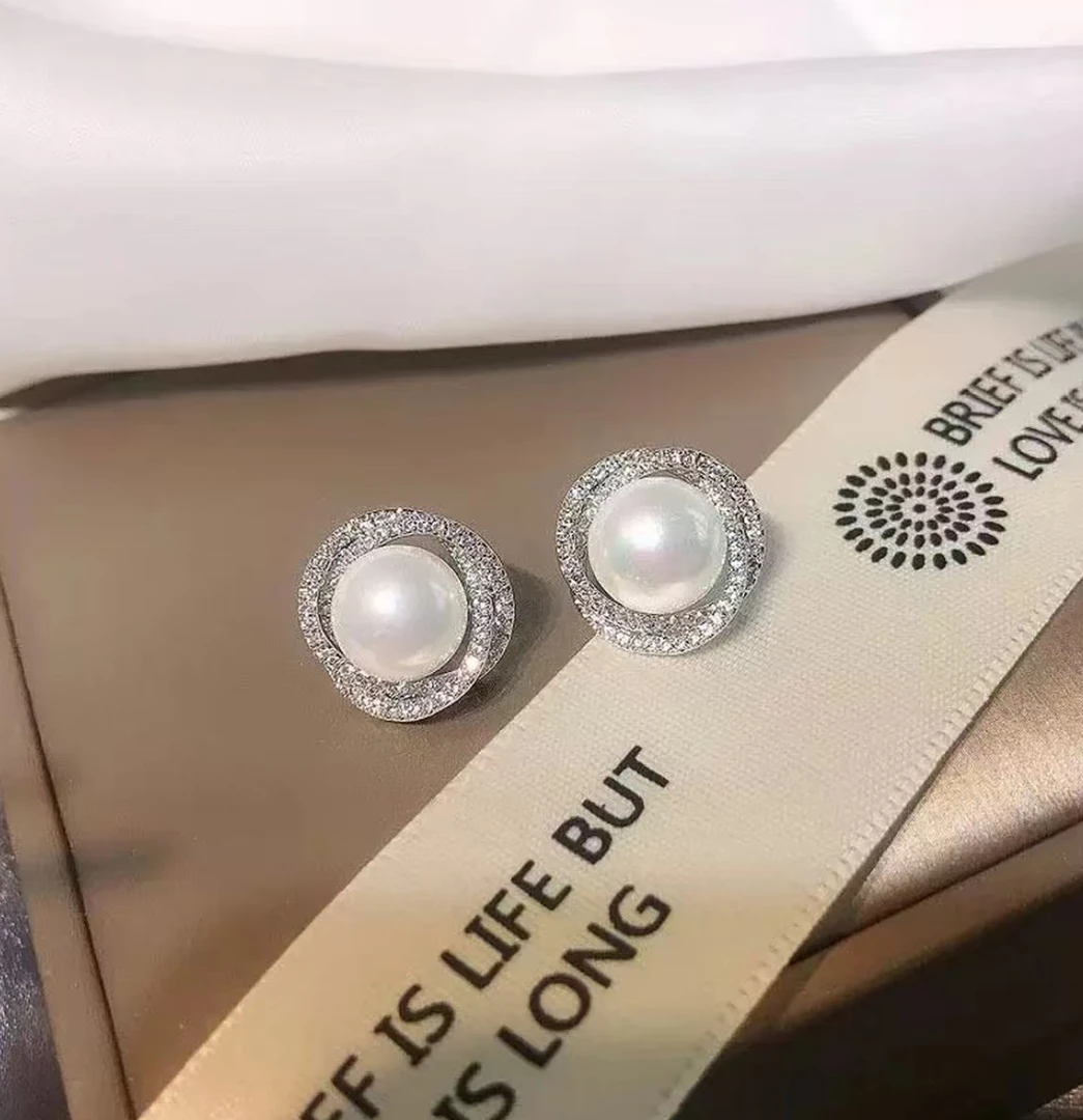 合金锆石耳饰 A2合金锆石珠珠耳钉