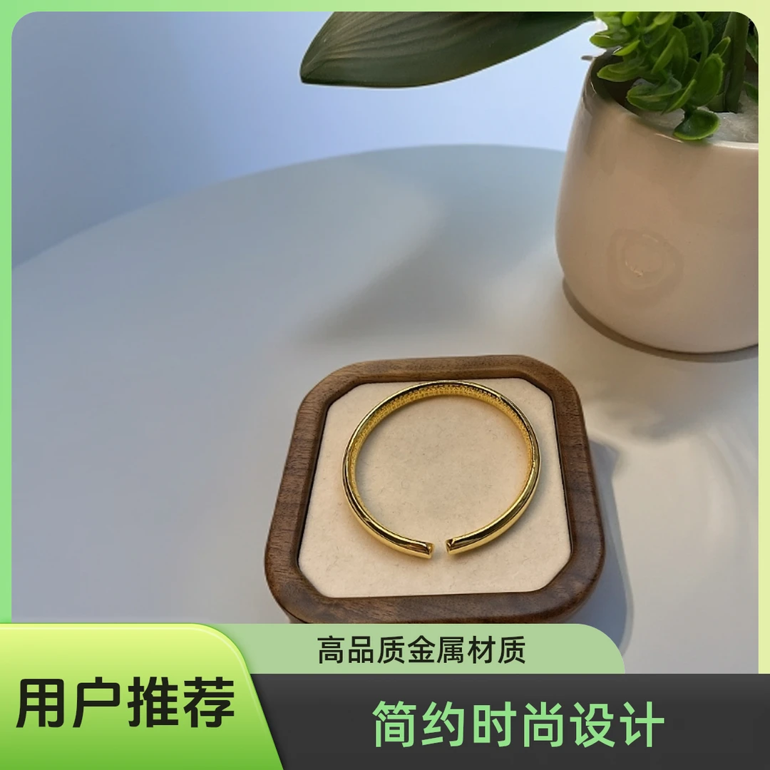 足银手镯 气质开口心经亮面经典光面手镯送女友送老婆节日礼物