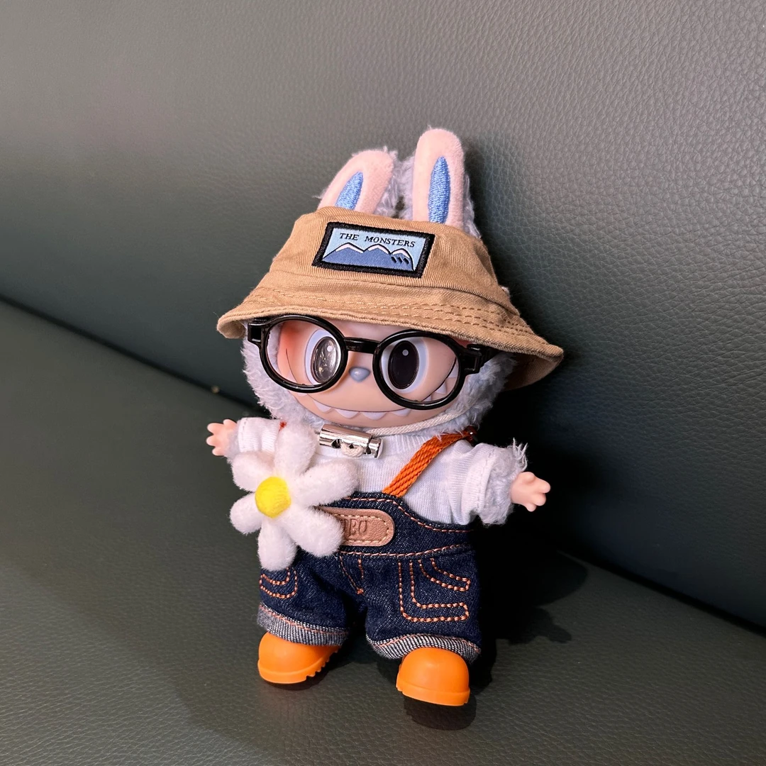 【不含娃】拉布布通用娃衣抽绳渔夫帽小春野娃衣搪胶labubu着替娃衣