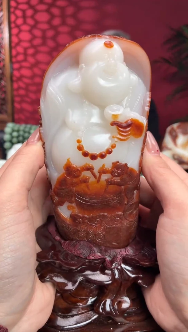 未镶嵌和田玉摆件032：弥勒