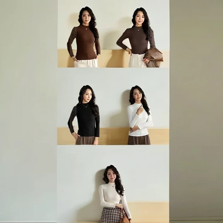 半高领气质显瘦针织衫春秋冬款长袖时尚打底衫