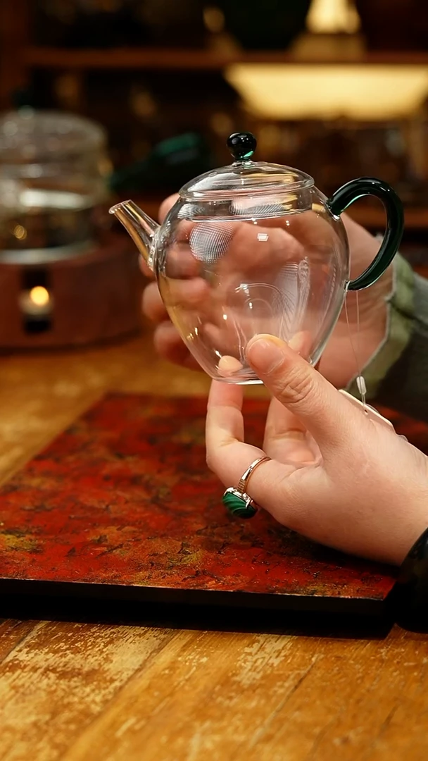 【闪购商品】禾器/晶彩文巧壶/墨绿色